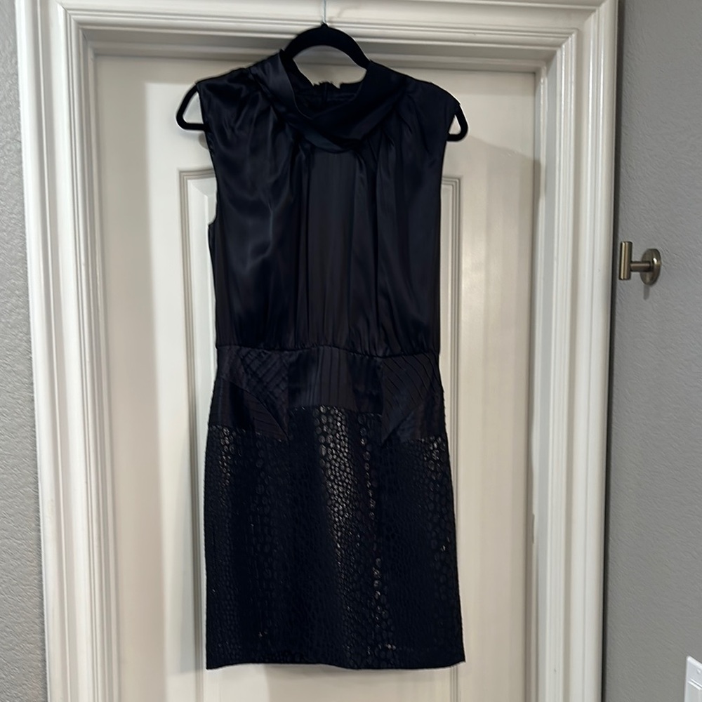 Elegant Laundry Black Animal Print Sleeveless Dress Size 8